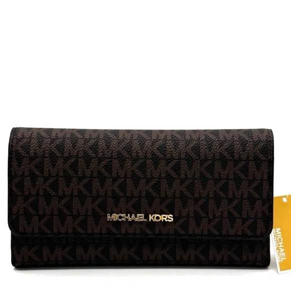 Michael Kors Large Trifold Wallet Brown - Picture 2 of 7